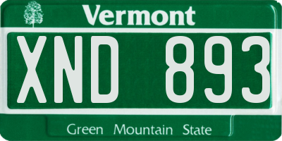 VT license plate XND893