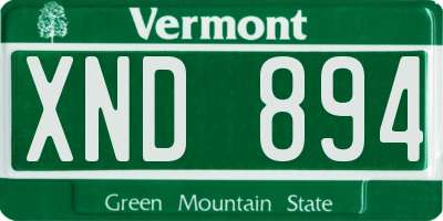 VT license plate XND894