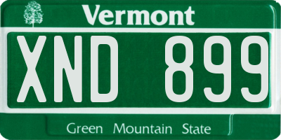 VT license plate XND899