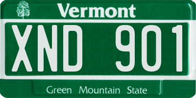 VT license plate XND901