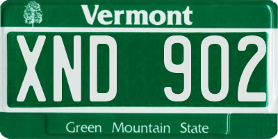 VT license plate XND902