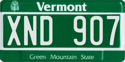 VT license plate XND907