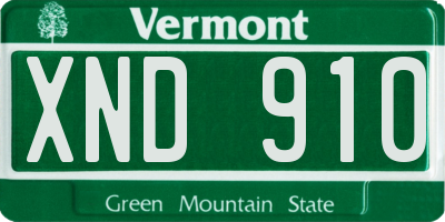 VT license plate XND910