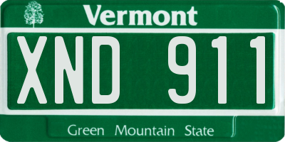 VT license plate XND911