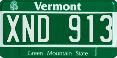 VT license plate XND913