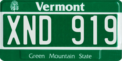 VT license plate XND919