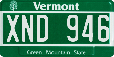 VT license plate XND946