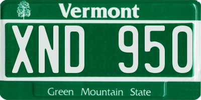 VT license plate XND950