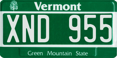VT license plate XND955