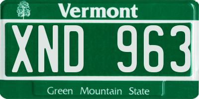 VT license plate XND963