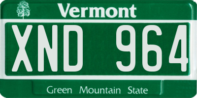 VT license plate XND964