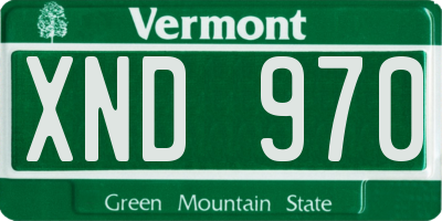 VT license plate XND970