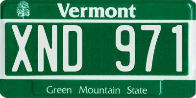 VT license plate XND971