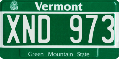 VT license plate XND973