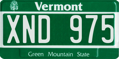 VT license plate XND975