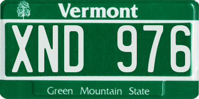 VT license plate XND976