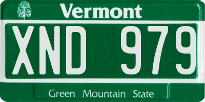 VT license plate XND979