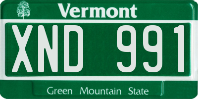VT license plate XND991
