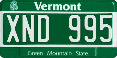 VT license plate XND995