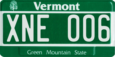 VT license plate XNE006