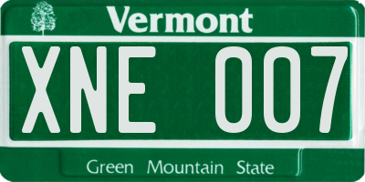 VT license plate XNE007