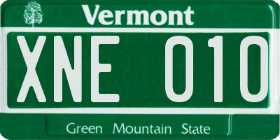 VT license plate XNE010