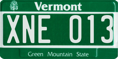 VT license plate XNE013