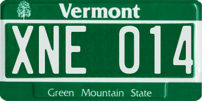VT license plate XNE014