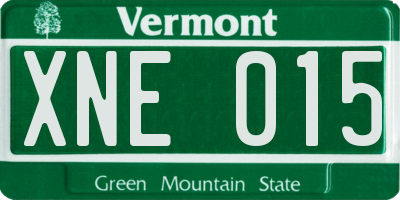 VT license plate XNE015