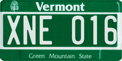 VT license plate XNE016