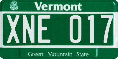 VT license plate XNE017