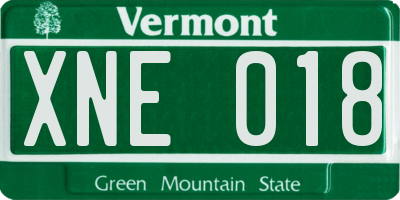 VT license plate XNE018