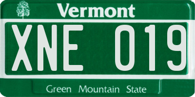 VT license plate XNE019