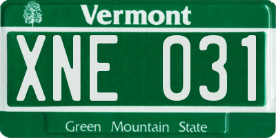 VT license plate XNE031