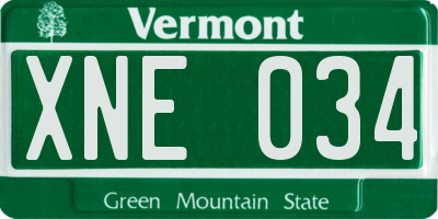VT license plate XNE034