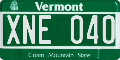 VT license plate XNE040