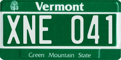 VT license plate XNE041