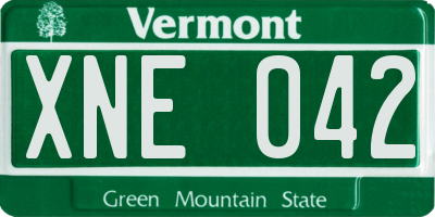 VT license plate XNE042