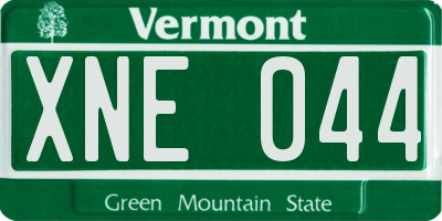 VT license plate XNE044