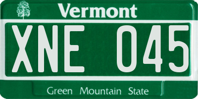 VT license plate XNE045