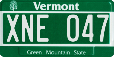 VT license plate XNE047