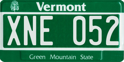 VT license plate XNE052