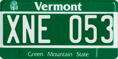 VT license plate XNE053