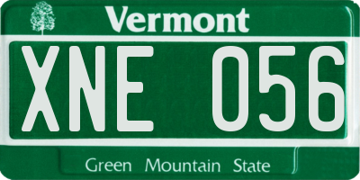VT license plate XNE056