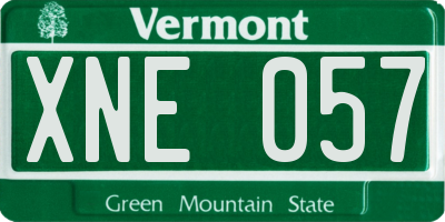 VT license plate XNE057