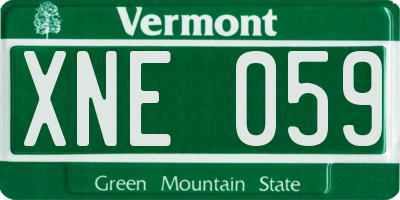 VT license plate XNE059