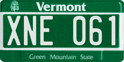VT license plate XNE061