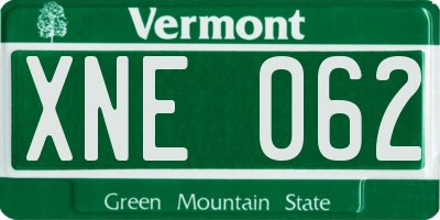 VT license plate XNE062