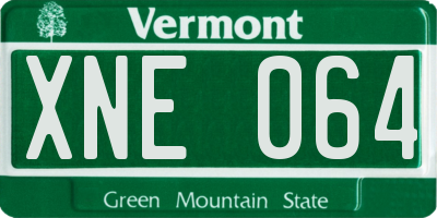 VT license plate XNE064