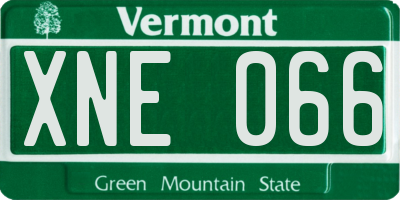 VT license plate XNE066